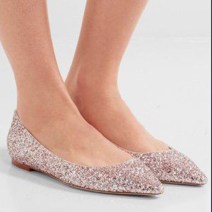 Jimmy Choo Romy Speckled Glitter Flat 38